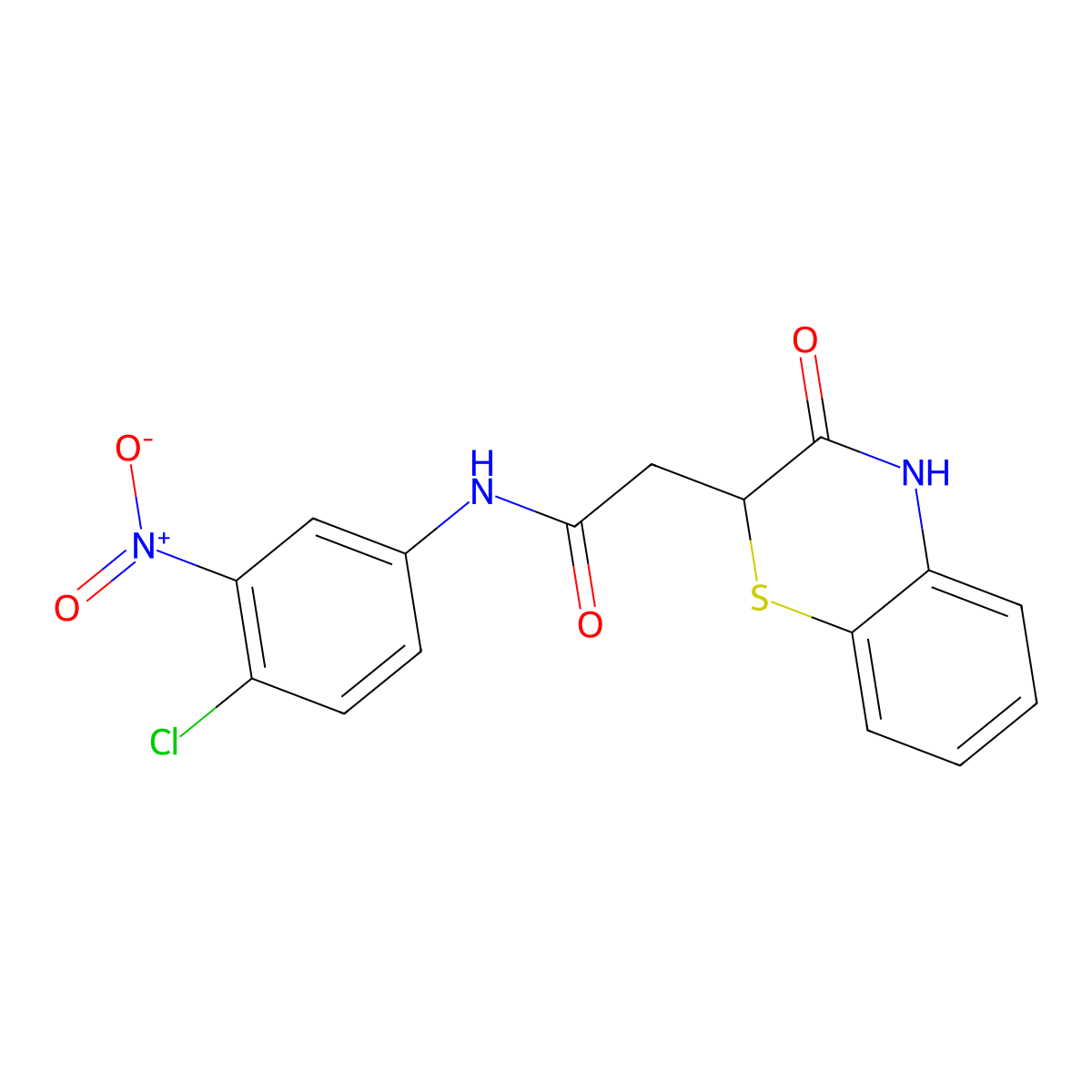 N-(4-chloro-3-nitrophenyl)-2-(3-oxo-3,4-dihydro-2H-1,4-benzothiazin-2-yl)acetamide molecular structure, CAS 1017661-60-7