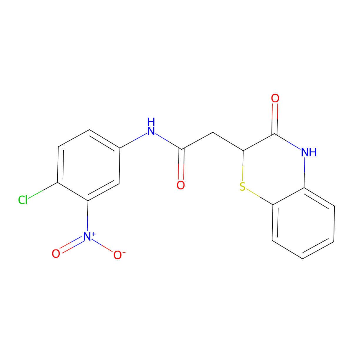 N-(4-chloro-3-nitrophenyl)-2-(3-oxo-3,4-dihydro-2H-1,4-benzothiazin-2-yl)acetamide molecular structure, CAS 1017661-60-7
