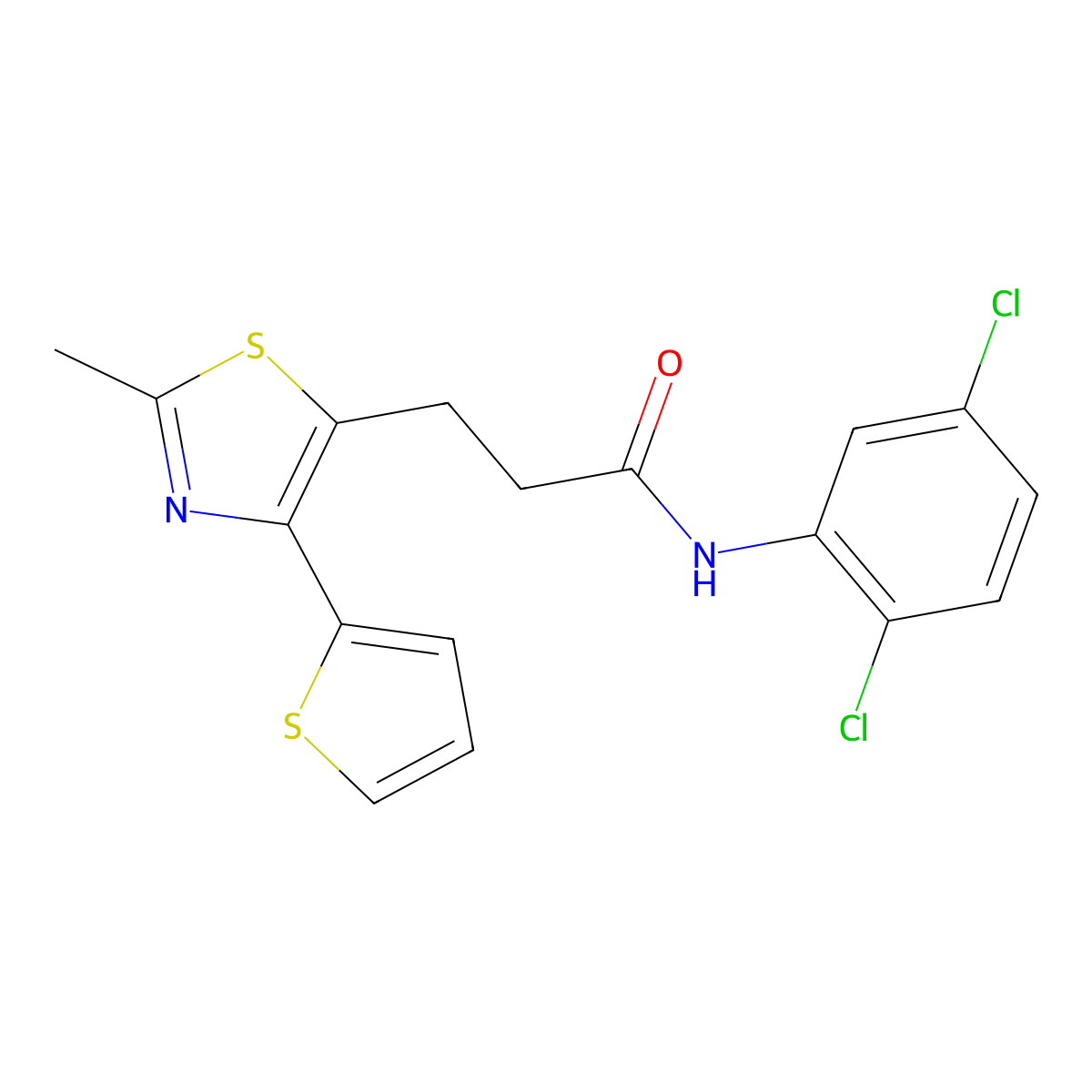 N-(2,5-Dichlorophenyl)-3-[2-methyl-4-(thiophen-2-YL)-1,3-thiazol-5-YL]propanamide molecular structure, CAS 1017662-73-5
