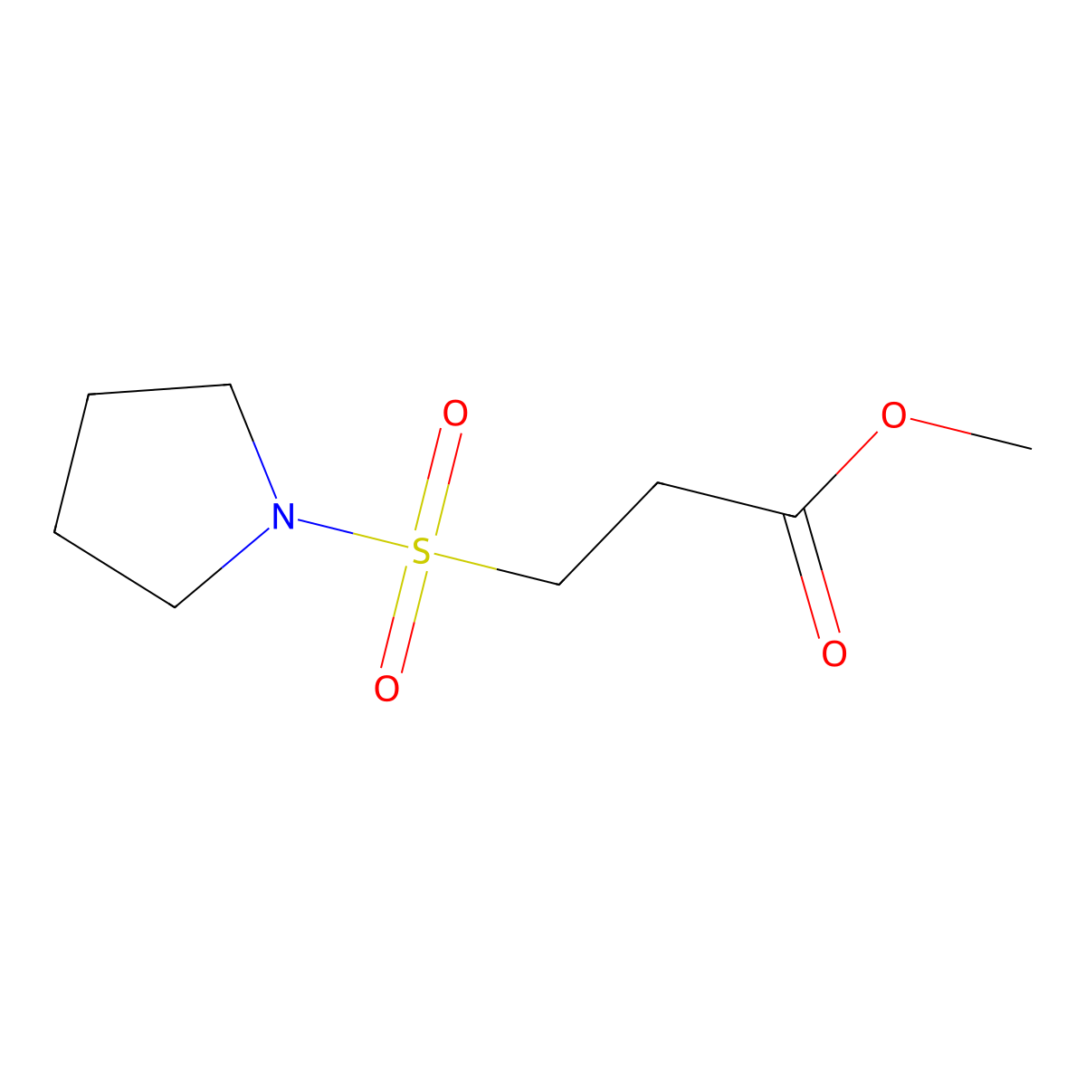 Methyl 3-(1-pyrrolidinylsulfonyl)propanoate molecular structure, CAS 1017663-61-4