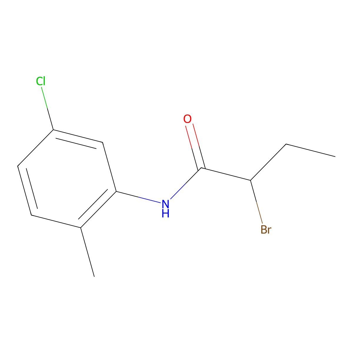 2-bromo-N-(5-chloro-2-methylphenyl)butanamide molecular structure, CAS 1017663-90-9