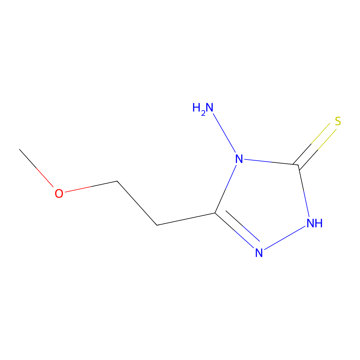4-amino-5-(2-methoxyethyl)-4H-1,2,4-triazole-3-thiol molecular structure, CAS 1017664-28-6