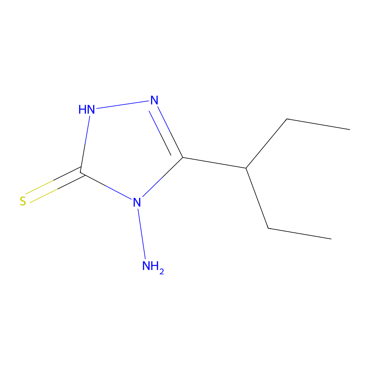 4-amino-5-(pentan-3-yl)-4H-1,2,4-triazole-3-thiol molecular structure, CAS 1017664-30-0