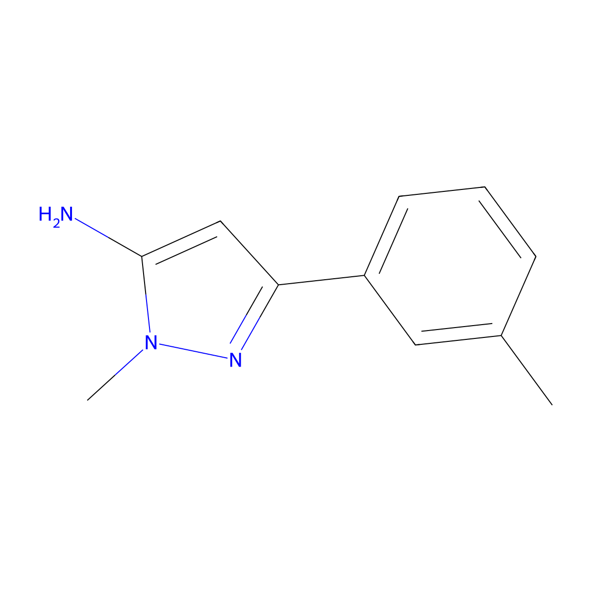 1-Methyl-3-(m-tolyl)-1H-pyrazol-5-amine molecular structure, CAS 1017665-60-9