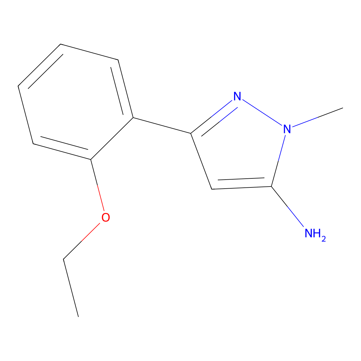 3-(2-Ethoxyphenyl)-1-methyl-1H-pyrazol-5-amine molecular structure, CAS 1017665-62-1