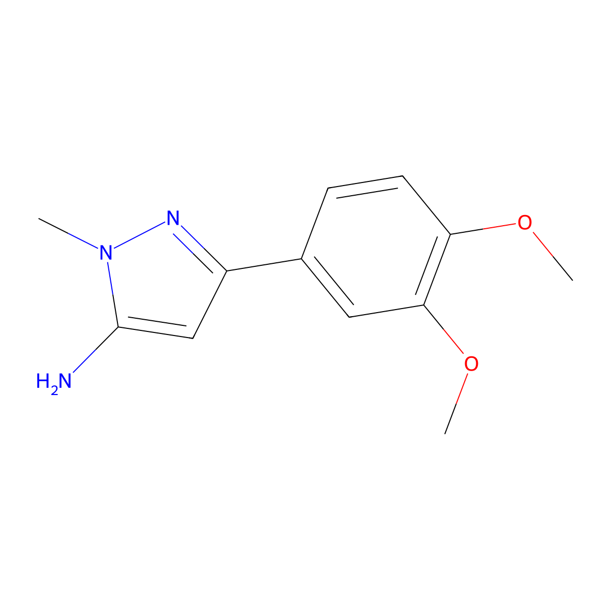 3-Amino-5-(3,4-dimethoxyphenyl)-2-methylpyrazole molecular structure, CAS 1017665-64-3