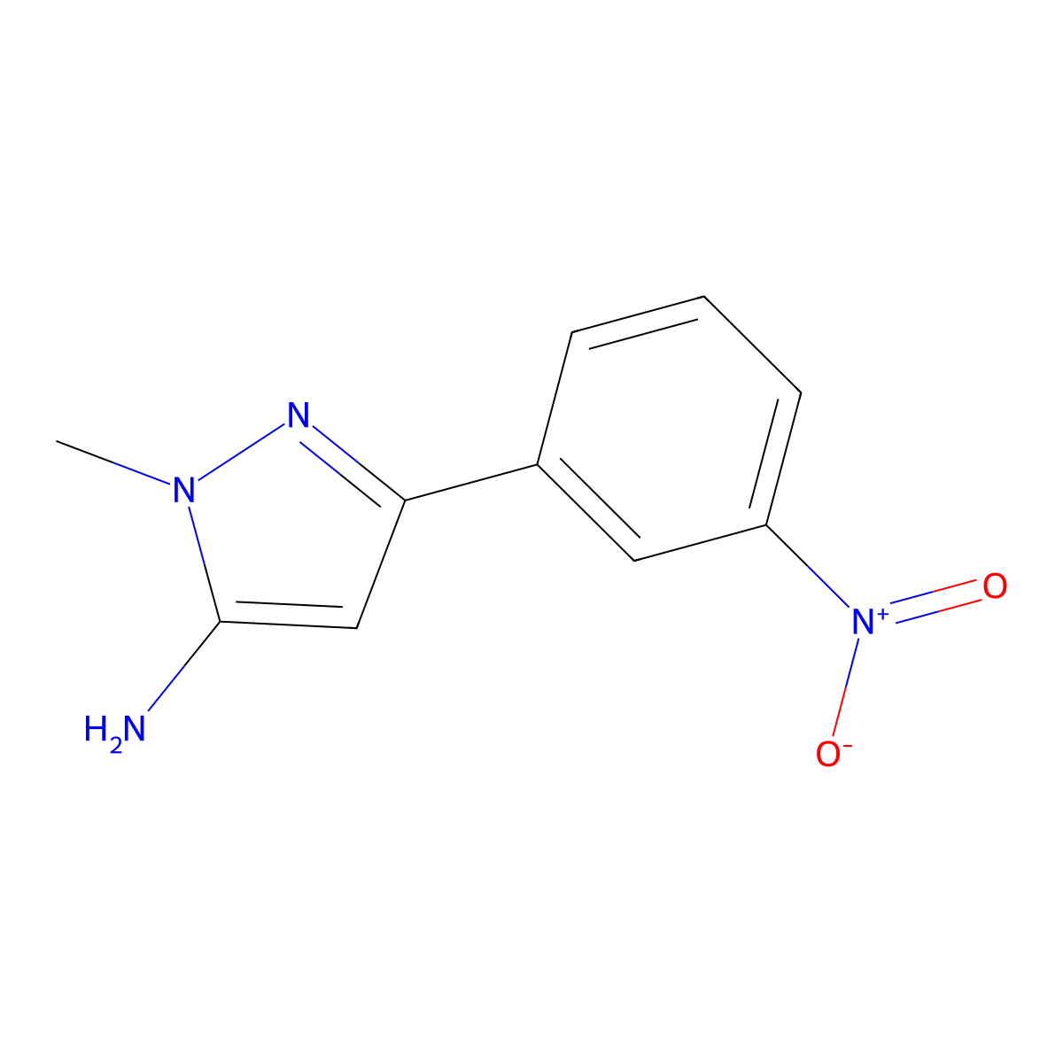 1-Methyl-3-(3-nitrophenyl)-1h-pyrazol-5-amine molecular structure, CAS 1017666-24-8