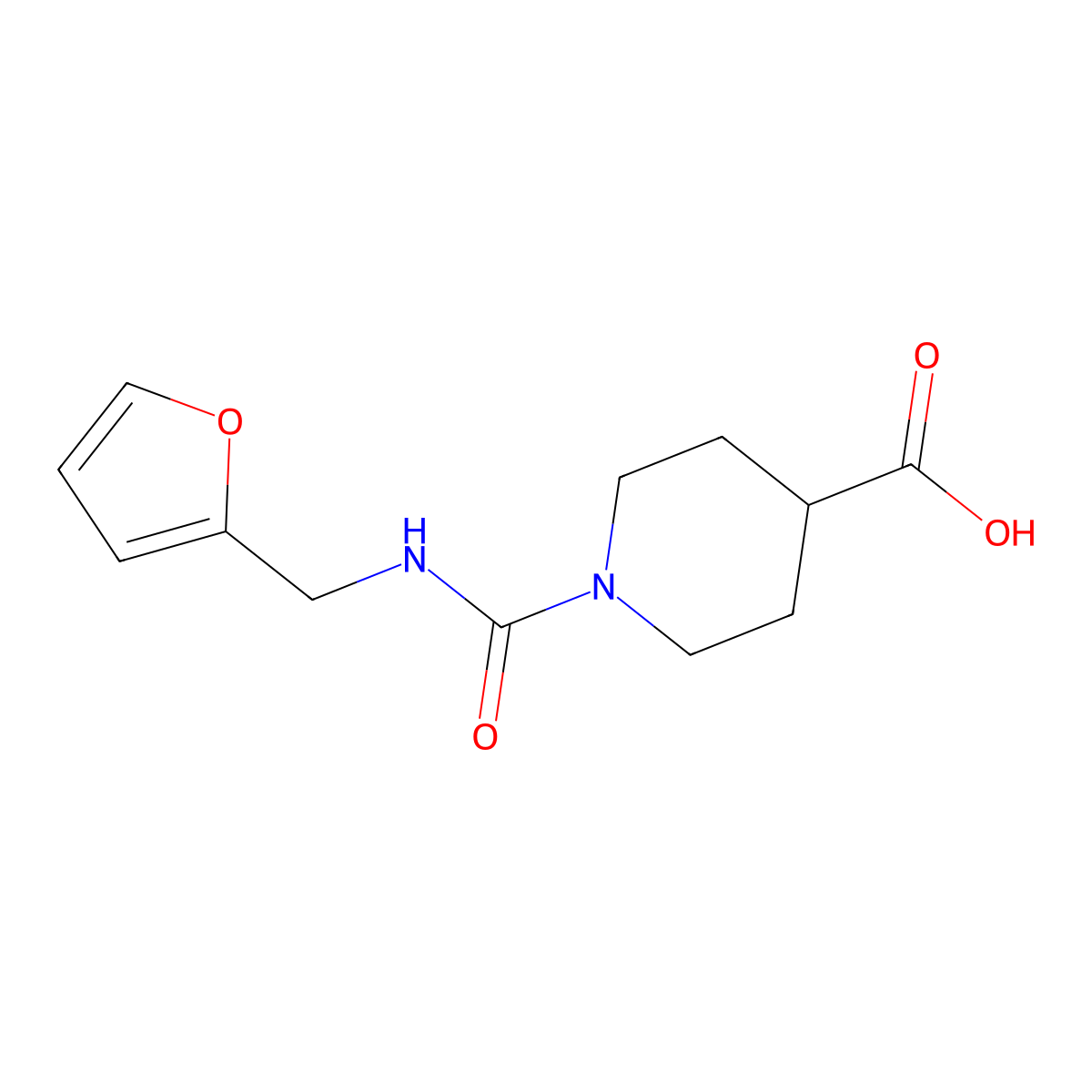 1-[(Furan-2-ylmethyl)carbamoyl]piperidine-4-carboxylic acid molecular structure, CAS 1017669-57-6