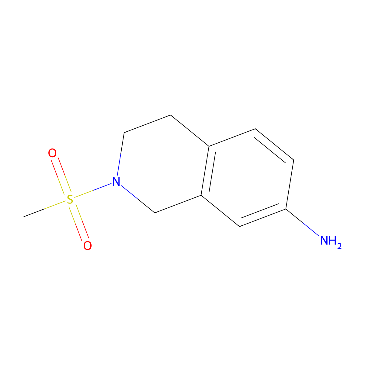 2-Methanesulfonyl-1,2,3,4-tetrahydro-isoquinolin-7-ylamine molecular structure, CAS 1017675-26-1