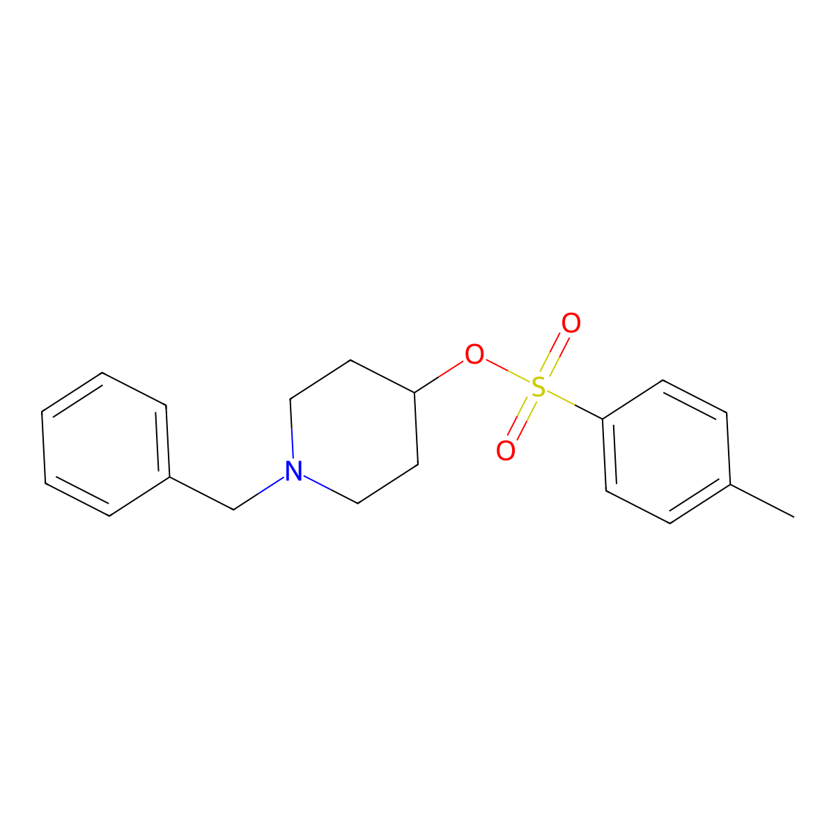 Toluene-4-sulfonic acid 1-benzyl-piperidin-4-yl ester molecular structure, CAS 101768-14-3