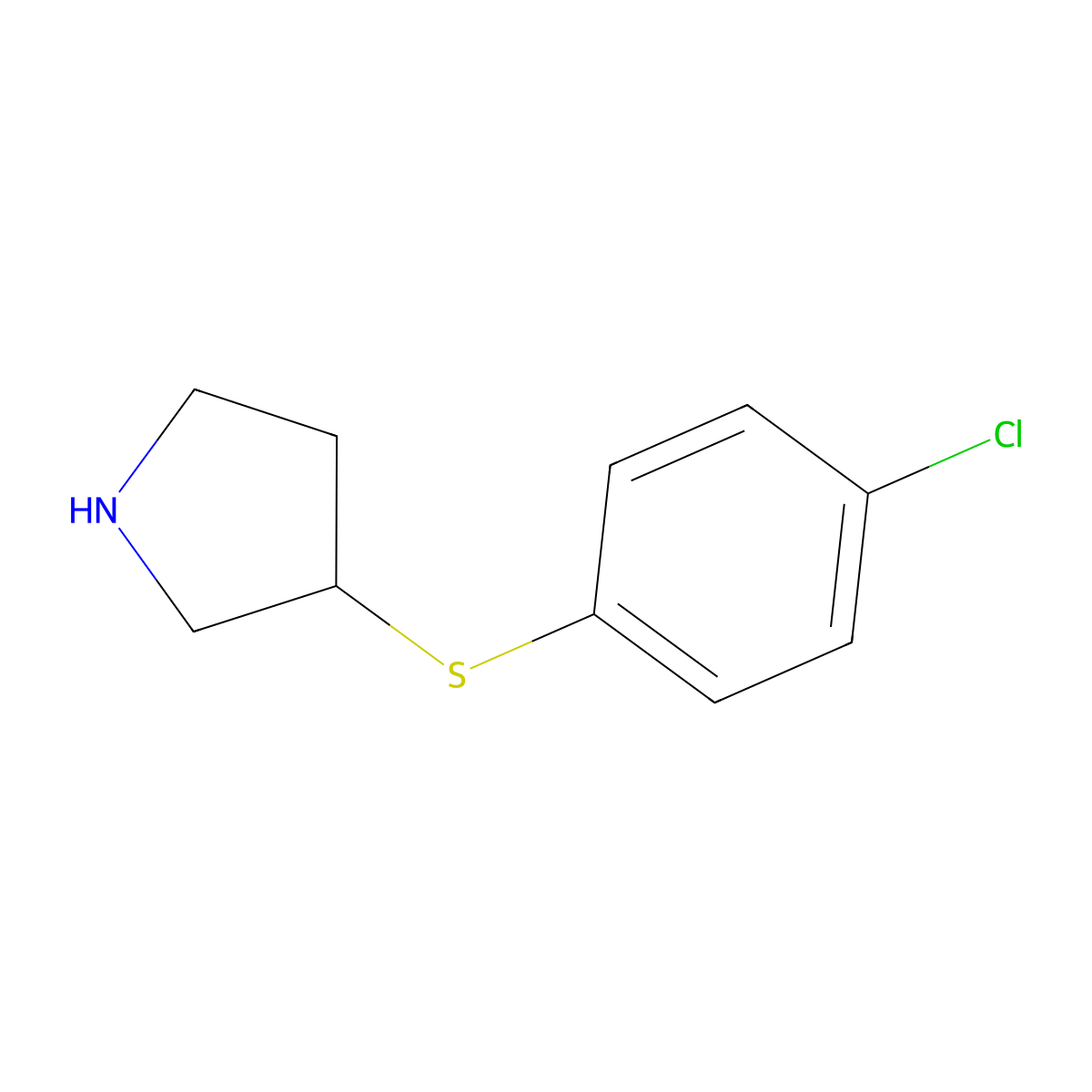 3-[(4-Chlorophenyl)sulfanyl]pyrrolidine molecular structure, CAS 101768-31-4