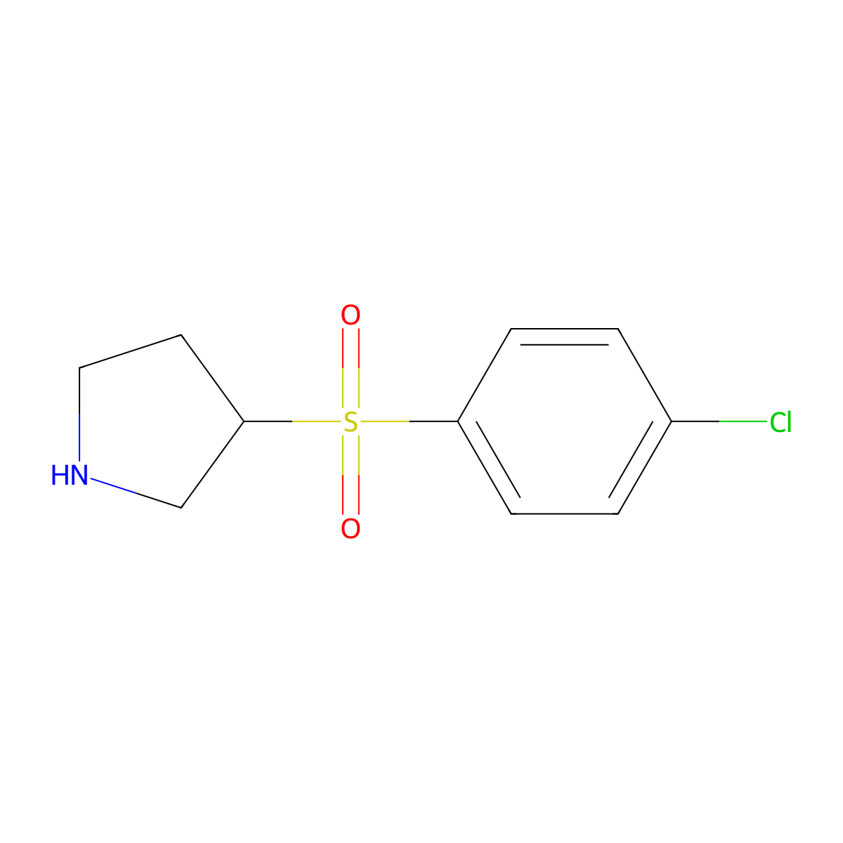 3-[(4-Chlorophenyl)sulfonyl]pyrrolidine molecular structure, CAS 101768-35-8