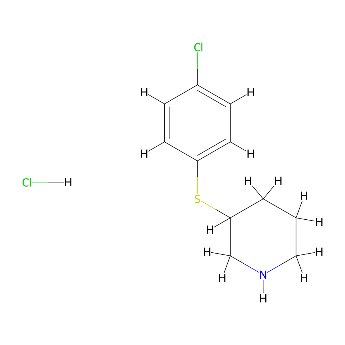 3-((4-Chlorophenyl)thio)piperidine hydrochloride molecular structure, CAS 101768-48-3