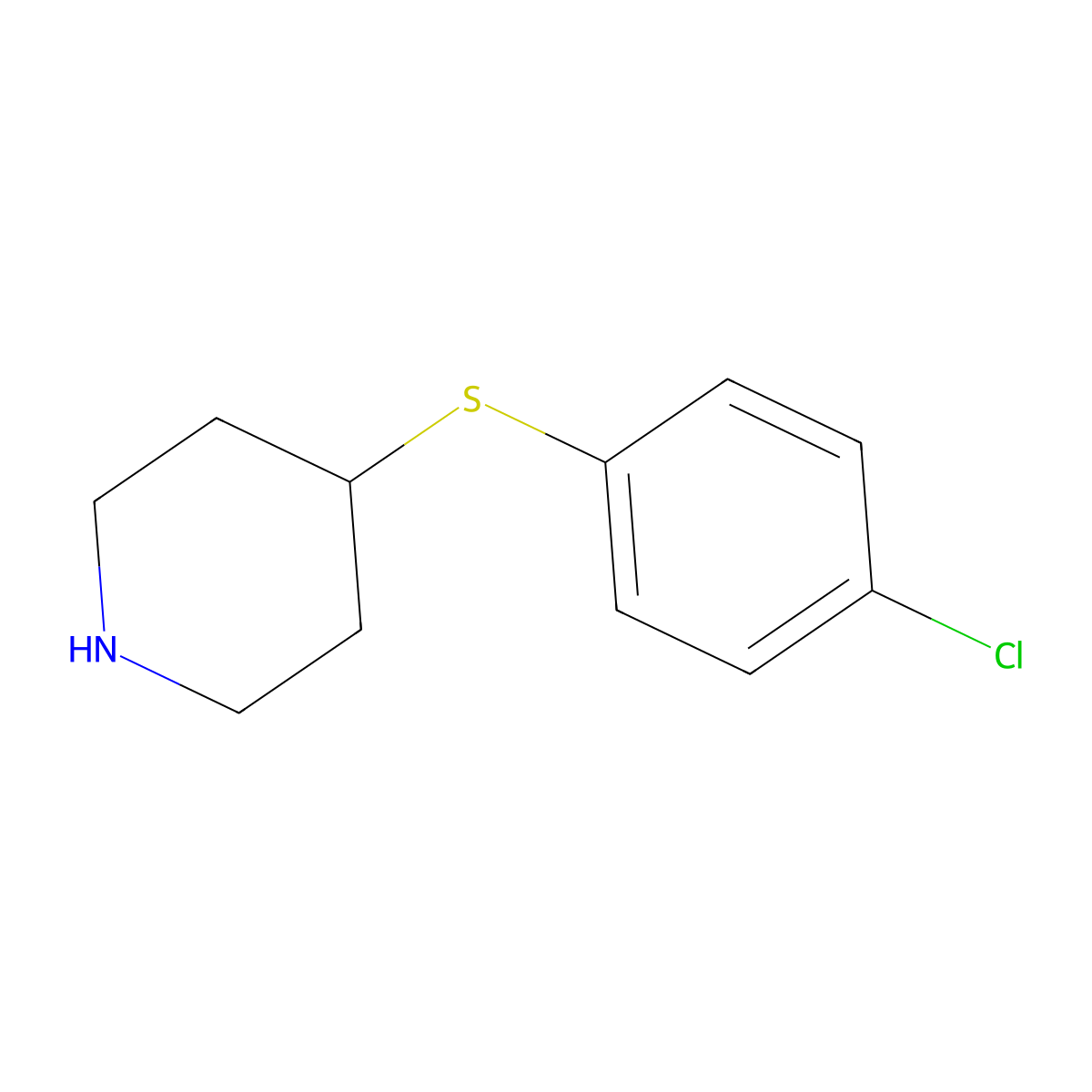 4-((4-Chlorophenyl)thio)piperidine molecular structure, CAS 101768-63-2