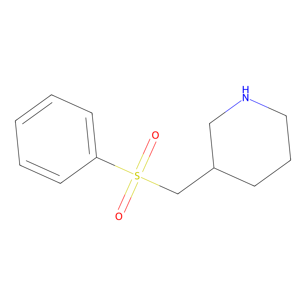3-((Phenylsulfonyl)methyl)piperidine molecular structure, CAS 101768-73-4