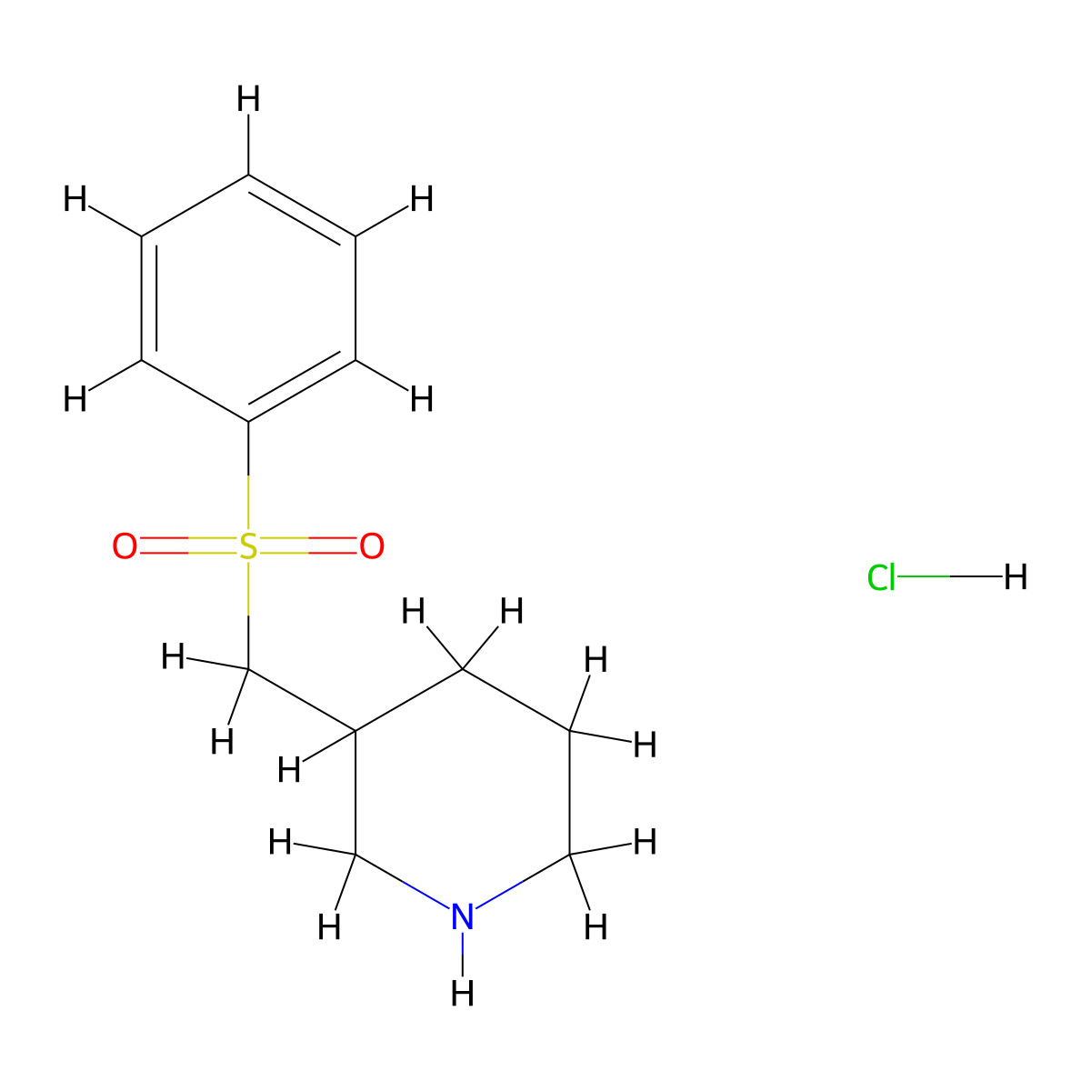3-[(Phenylsulfonyl)methyl]piperidine hydrochloride molecular structure, CAS 101768-74-5