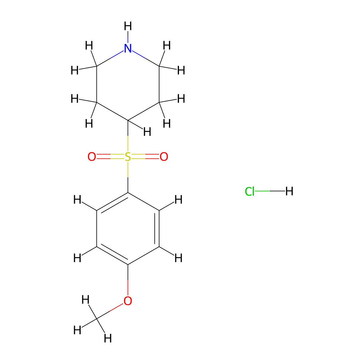4-[(4-Methoxyphenyl)sulfonyl]piperidine hydrochloride molecular structure, CAS 101768-77-8