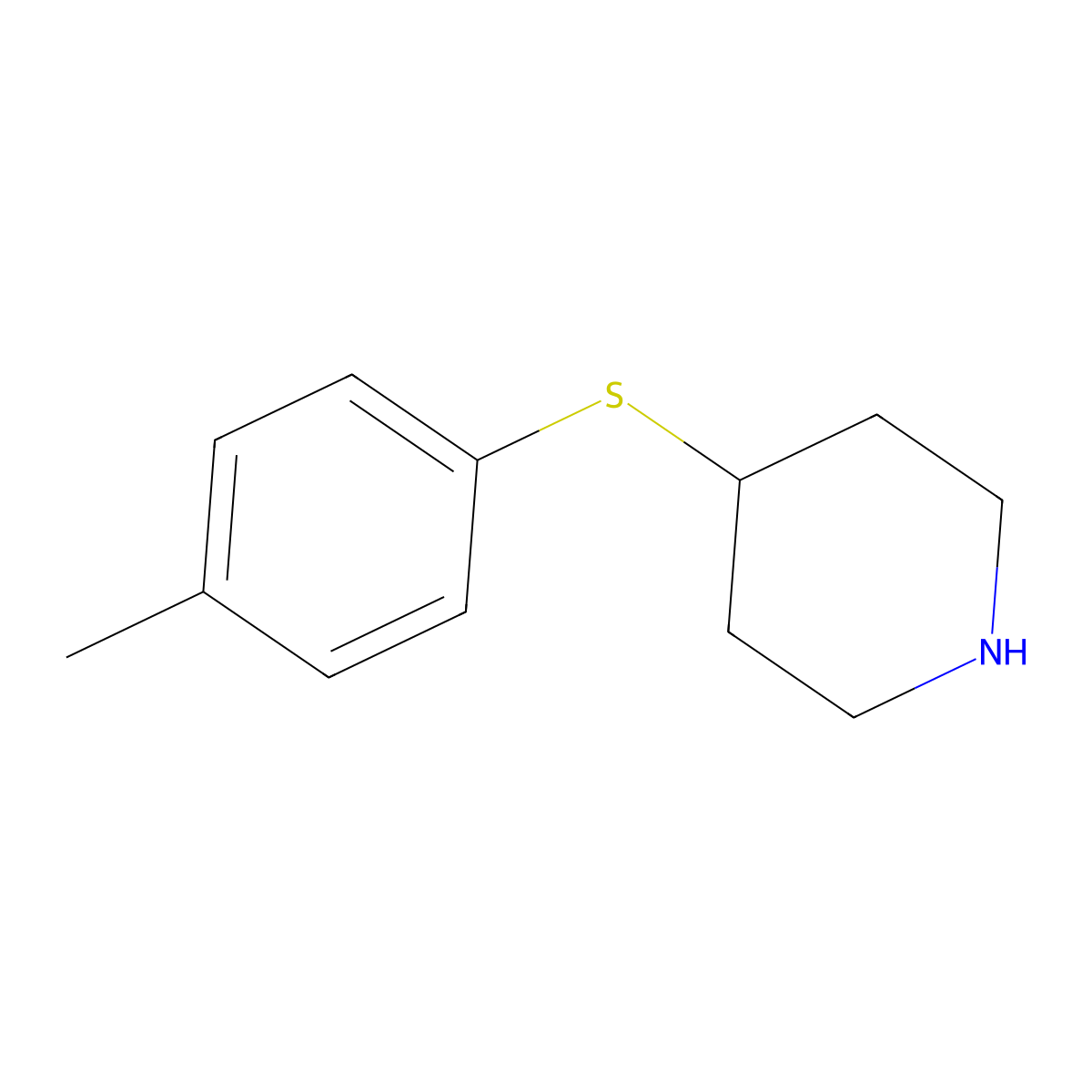 4-[(4-Methylphenyl)thio]piperidine molecular structure, CAS 101768-80-3