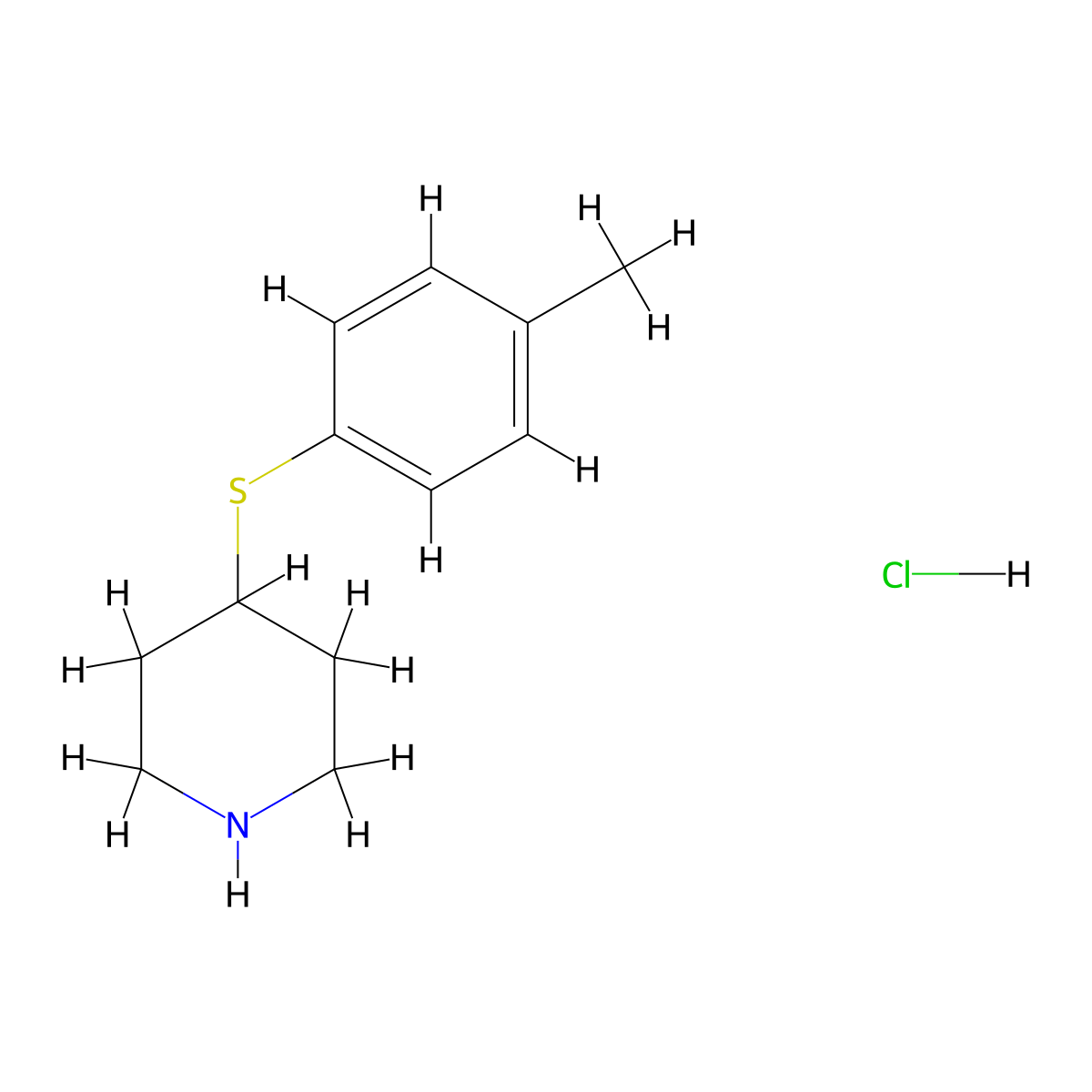 4-[(4-Methylphenyl)sulfanyl]piperidine hydrochloride molecular structure, CAS 101768-81-4