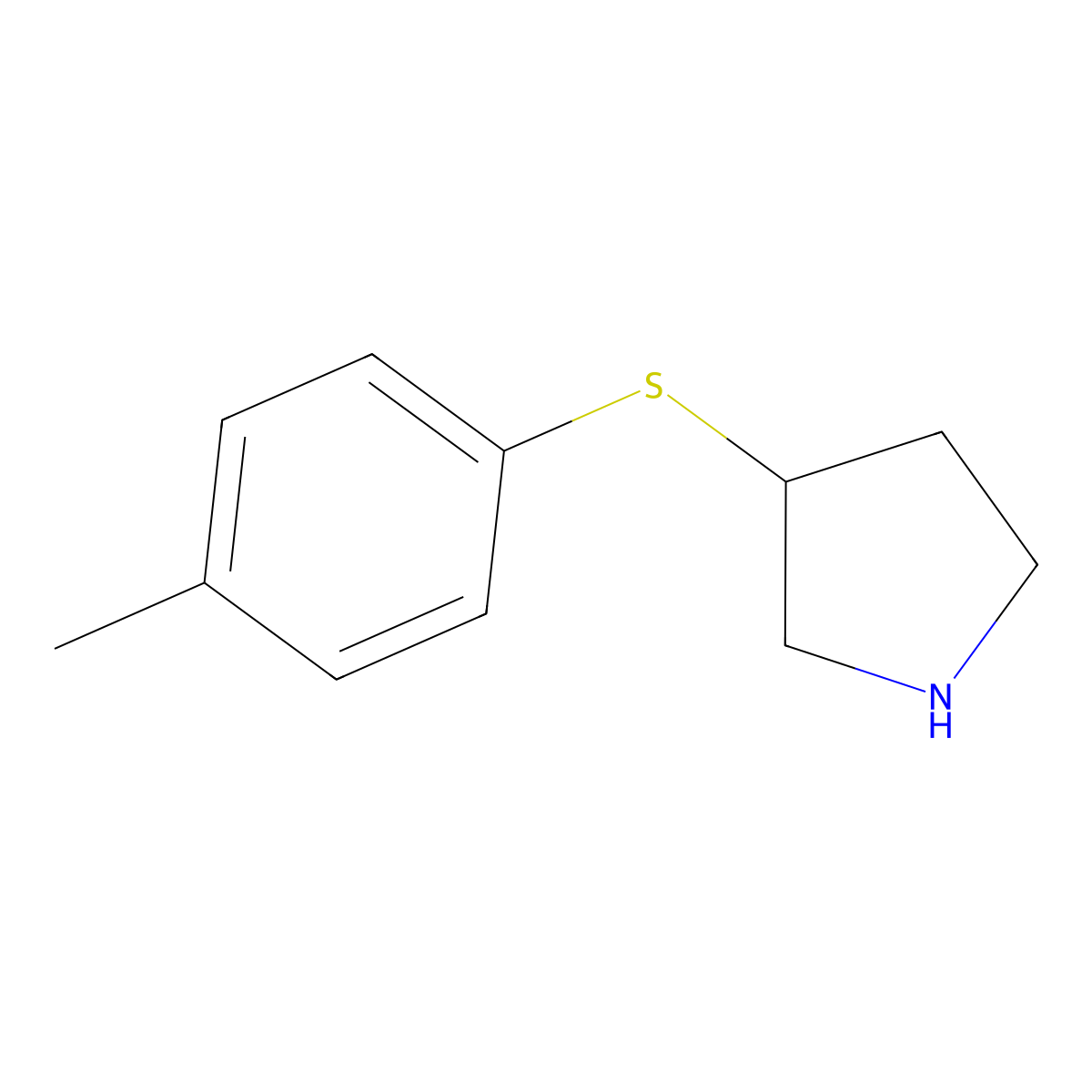 3-[(4-Methylphenyl)sulfanyl]pyrrolidine molecular structure, CAS 101768-99-4