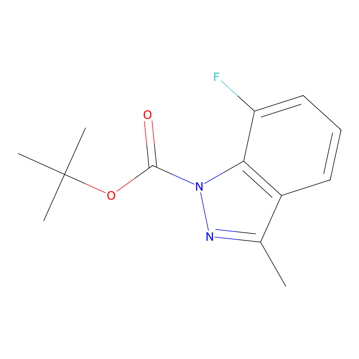 tert-butyl 7-fluoro-3-methyl-1H-indazole-1-carboxylate molecular structure, CAS 1017682-74-4