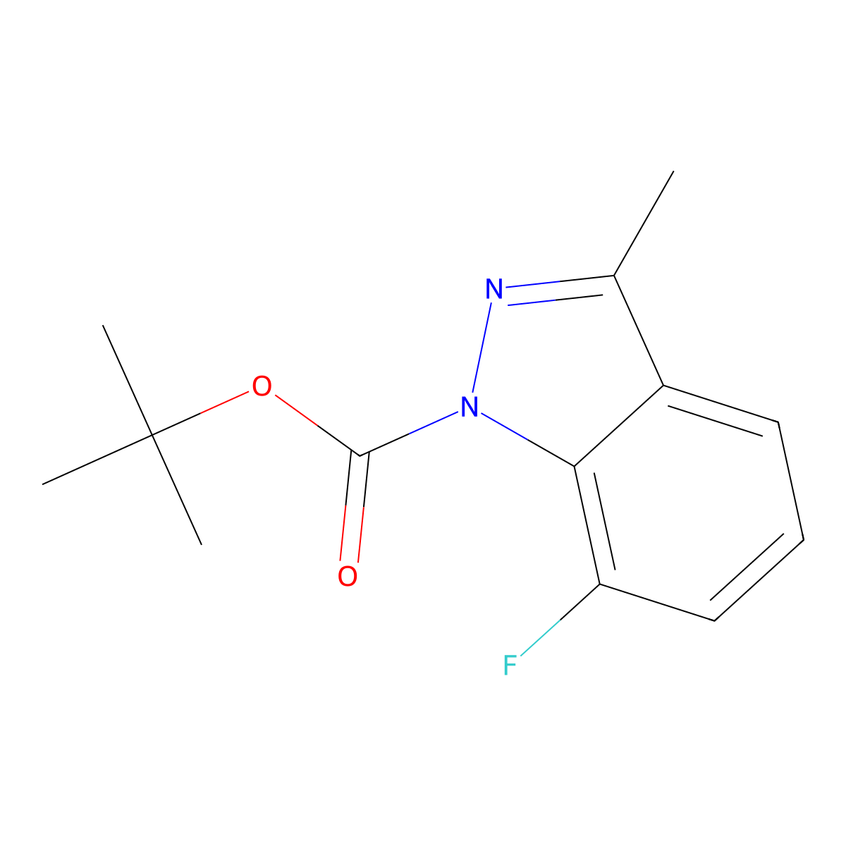 tert-butyl 7-fluoro-3-methyl-1H-indazole-1-carboxylate molecular structure, CAS 1017682-74-4
