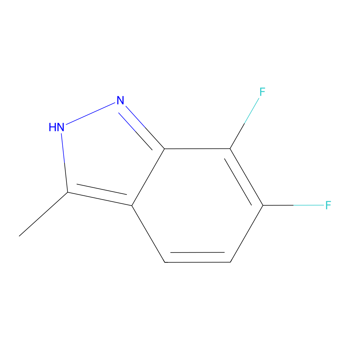 6,7-Difluoro-3-methyl-1H-indazole molecular structure, CAS 1017682-83-5