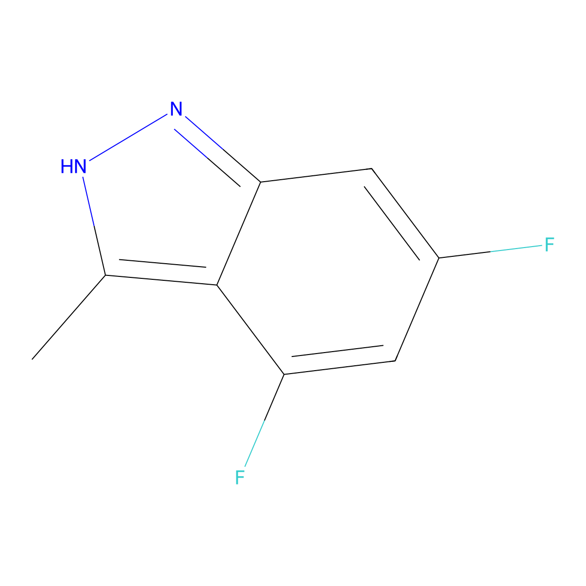 4,6-Difluoro-3-methyl-1H-indazole molecular structure, CAS 1017683-09-8