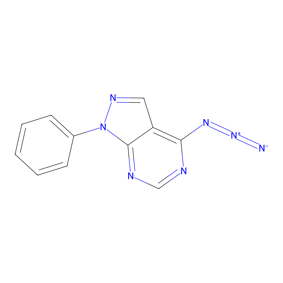 4-Azido-1-phenylpyrazolo[3,4-d]pyrimidine molecular structure, CAS 1017686-00-8