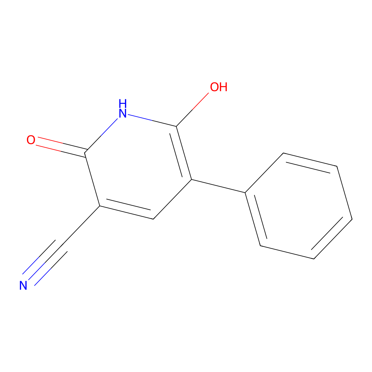 2,6-Dihydroxy-5-phenylnicotinonitrile molecular structure, CAS 10177-05-6