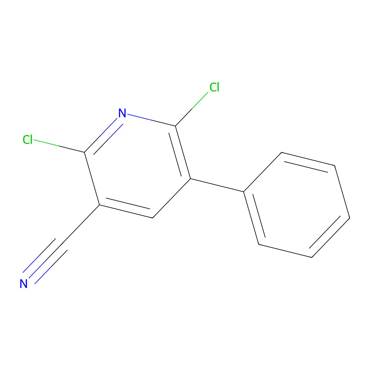 2,6-Dichloro-5-phenylnicotinonitrile molecular structure, CAS 10177-06-7