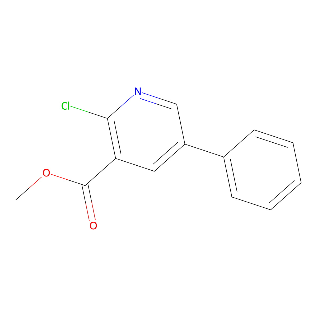 Methyl 2-chloro-5-phenylnicotinate molecular structure, CAS 10177-09-0