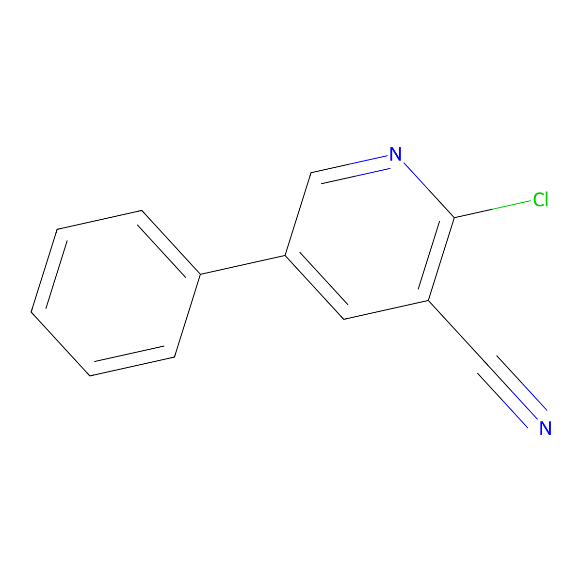 2-Chloro-5-phenylnicotinonitrile molecular structure, CAS 10177-10-3