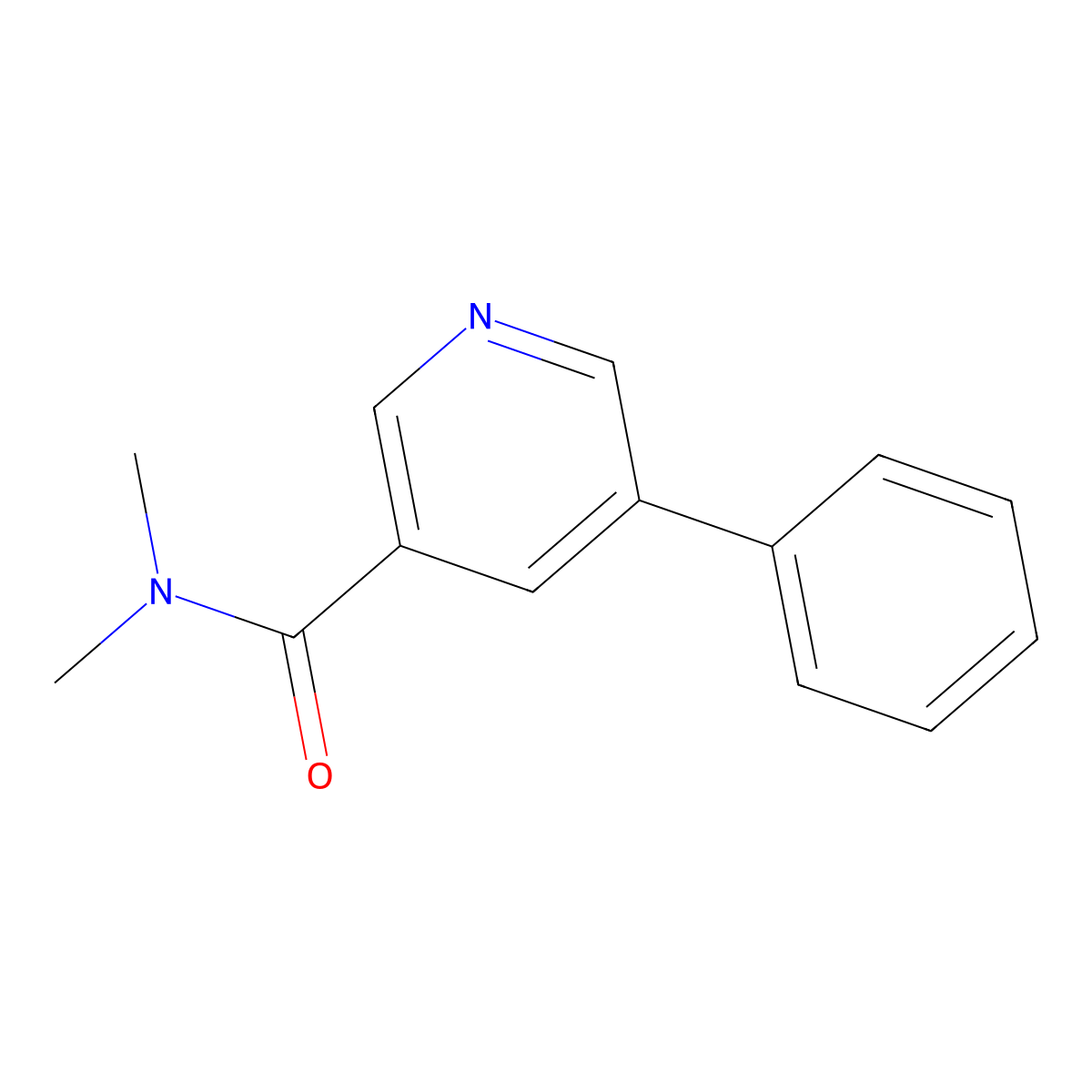 N,N-Dimethyl-5-phenyl-3-pyridinecarboxamide molecular structure, CAS 10177-16-9