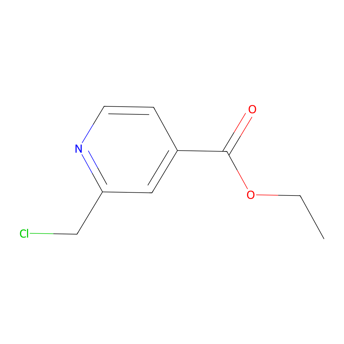 Ethyl 2-(chloromethyl)pyridine-4-carboxylate molecular structure, CAS 10177-22-7