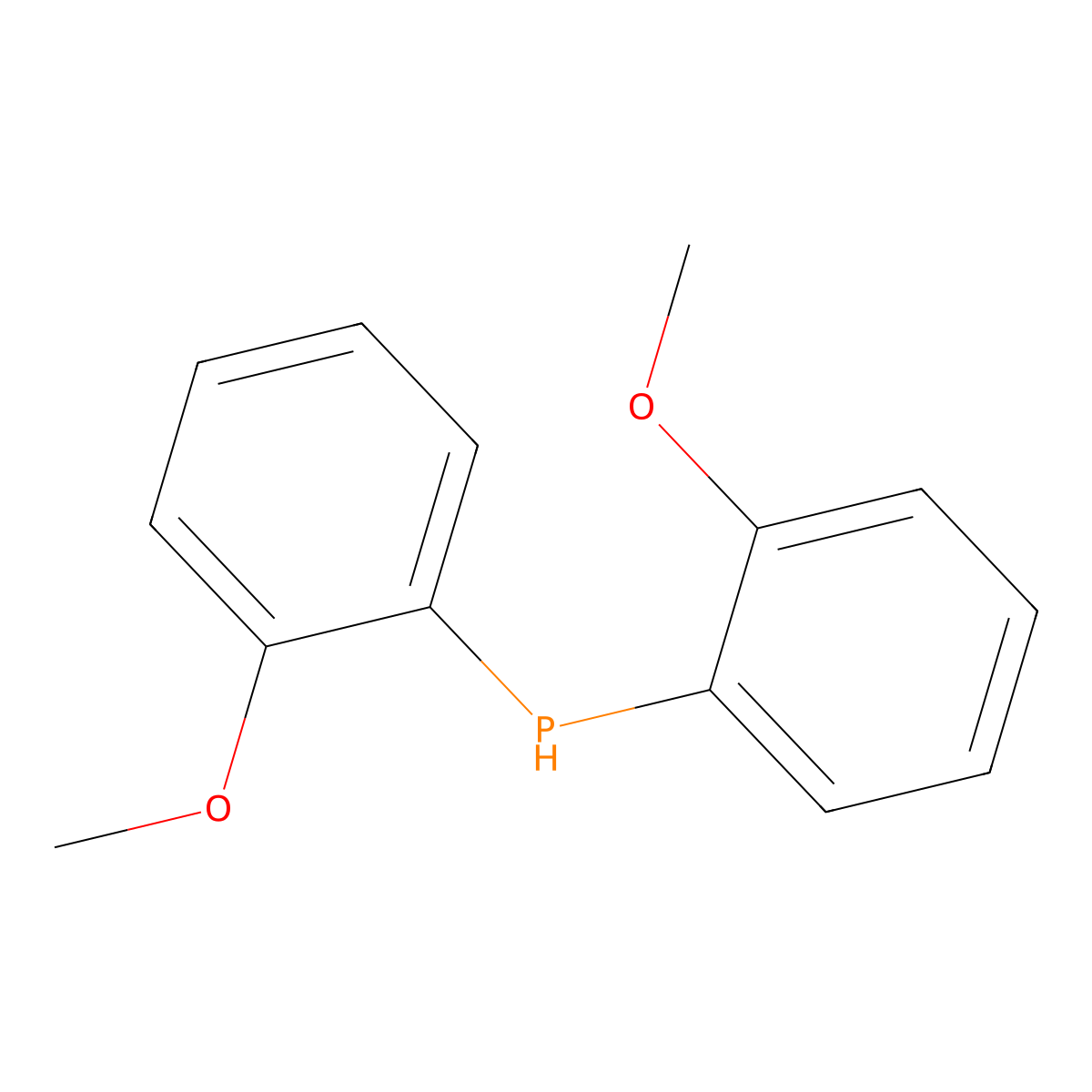 Bis(2-methoxyphenyl)phosphine molecular structure, CAS 10177-79-4