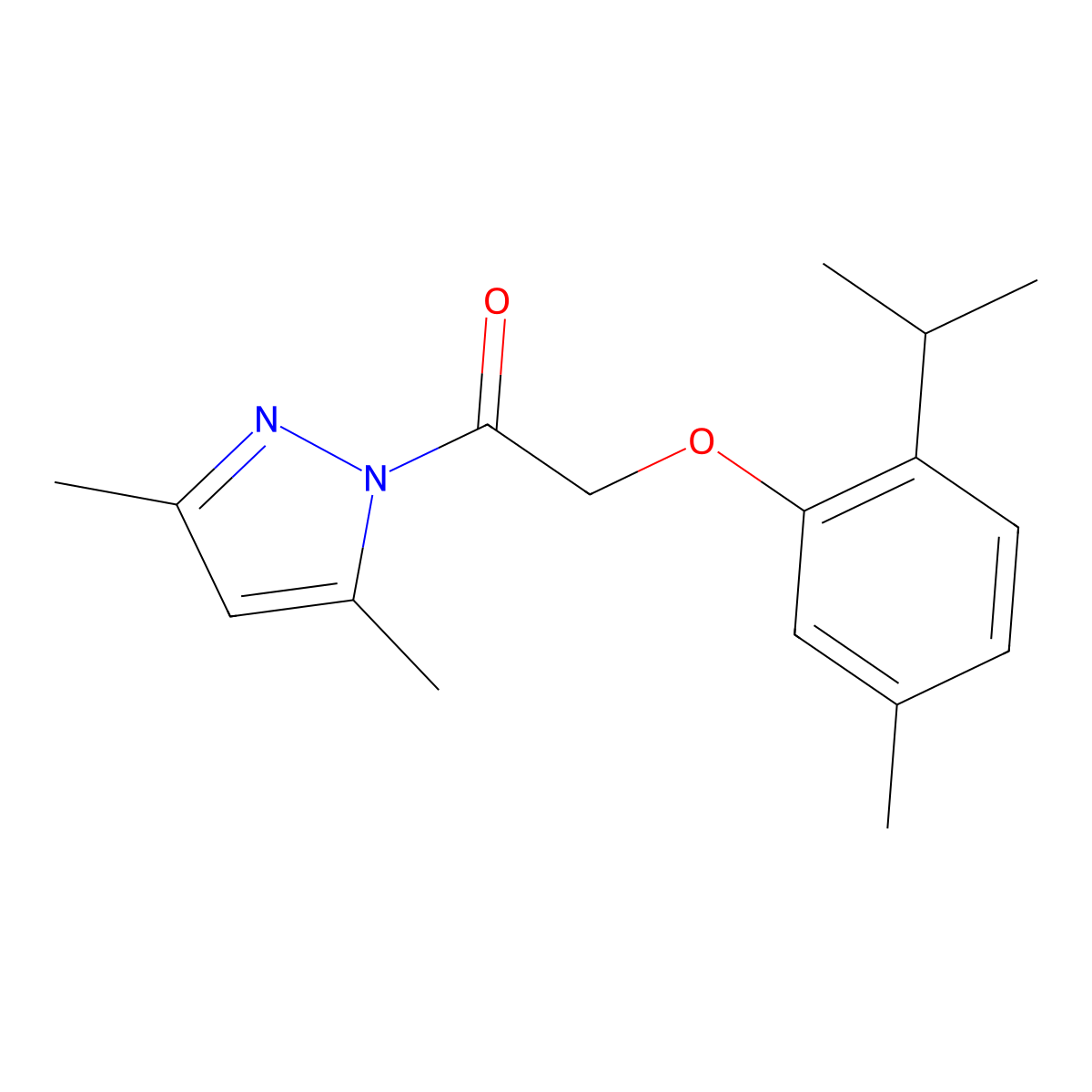 1-(3,5-Dimethylpyrazol-1-yl)-2-(5-methyl-2-propan-2-ylphenoxy)ethanone molecular structure, CAS 101771-43-1