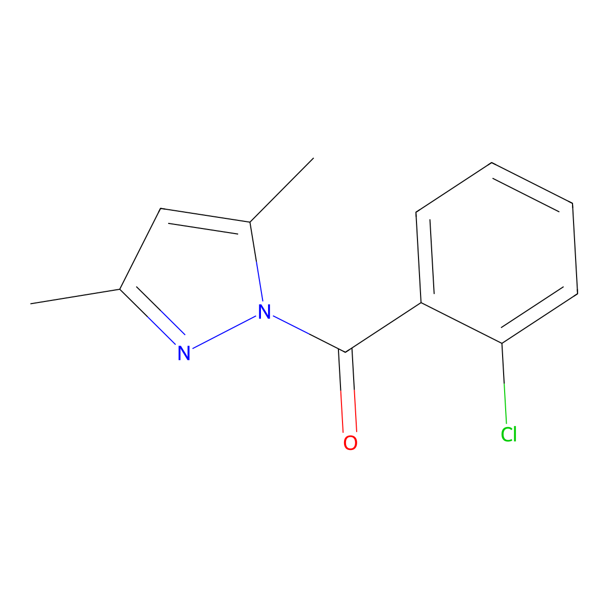 1-(2-chlorobenzoyl)-3,5-dimethyl-1H-pyrazole molecular structure, CAS 101771-62-4