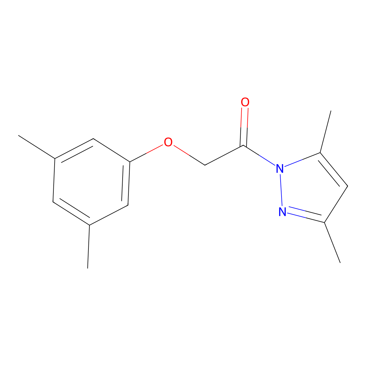 1-(3,5-dimethyl-1H-pyrazol-1-yl)-2-(3,5-dimethylphenoxy)ethanone molecular structure, CAS 101771-63-5