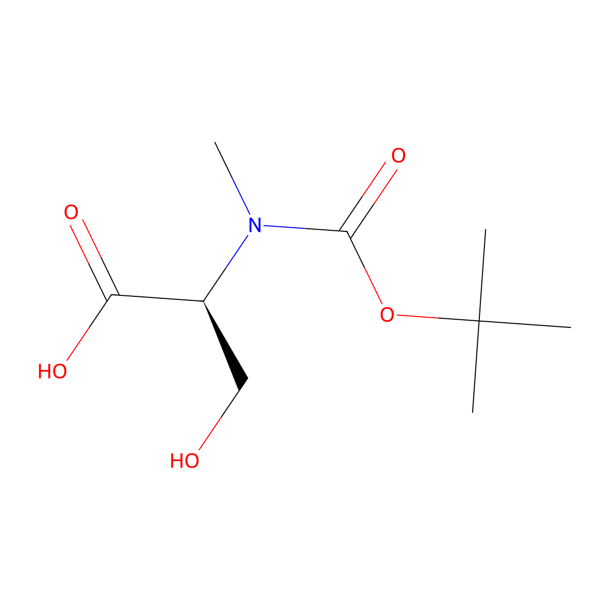 Boc-N-methyl-L-serine molecular structure, CAS 101772-29-6