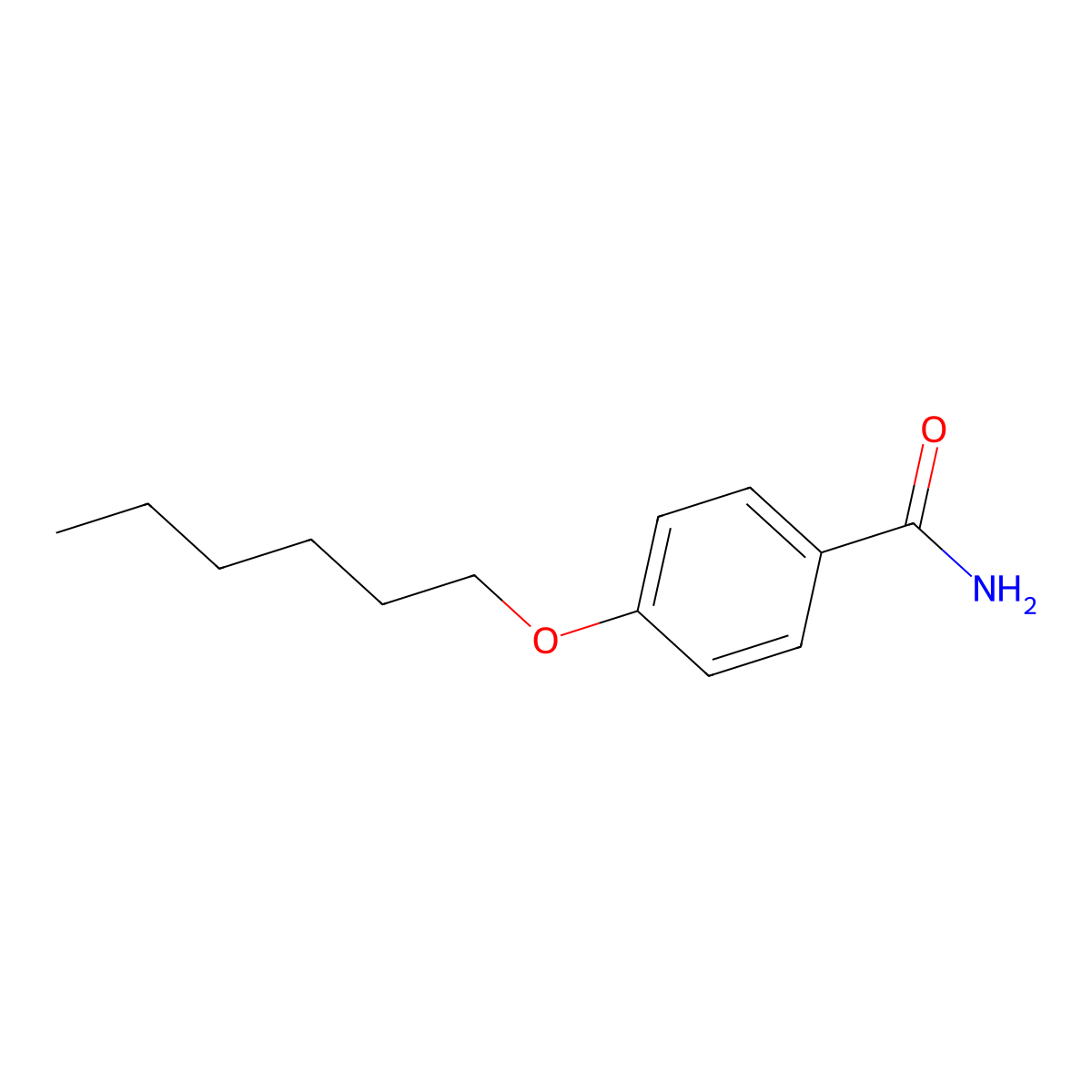 4-Hexyloxybenzamide molecular structure, CAS 101772-33-2