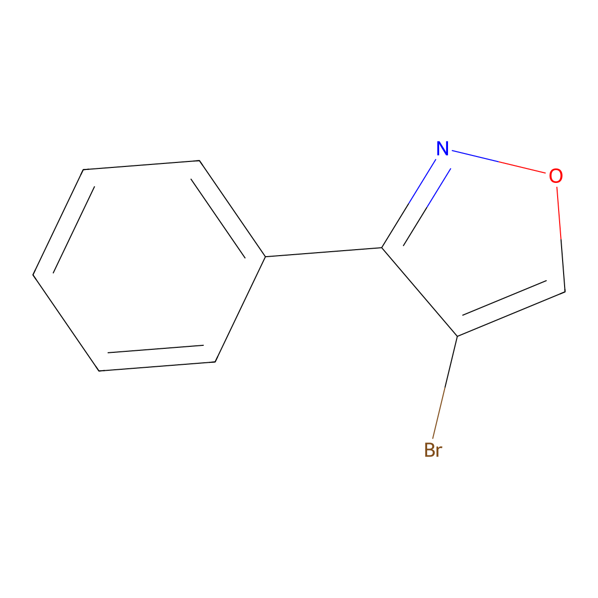 4-Bromo-3-phenyl-1,2-oxazole molecular structure, CAS 101774-26-9