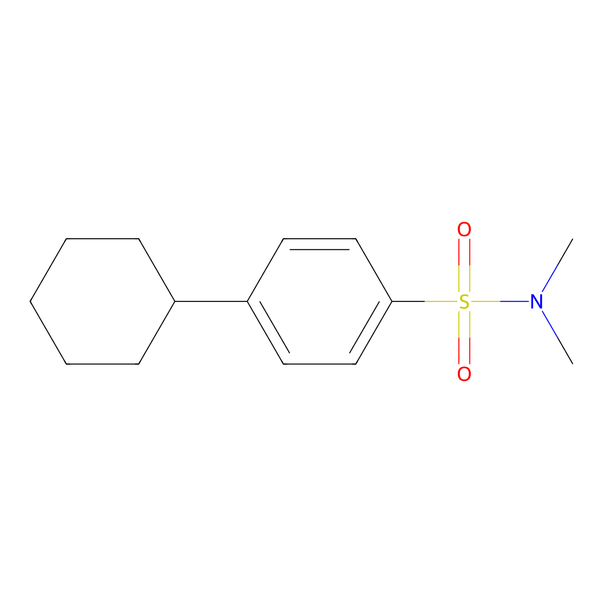 4-cyclohexyl-N,N-dimethylbenzenesulfonamide molecular structure, CAS 101776-60-7