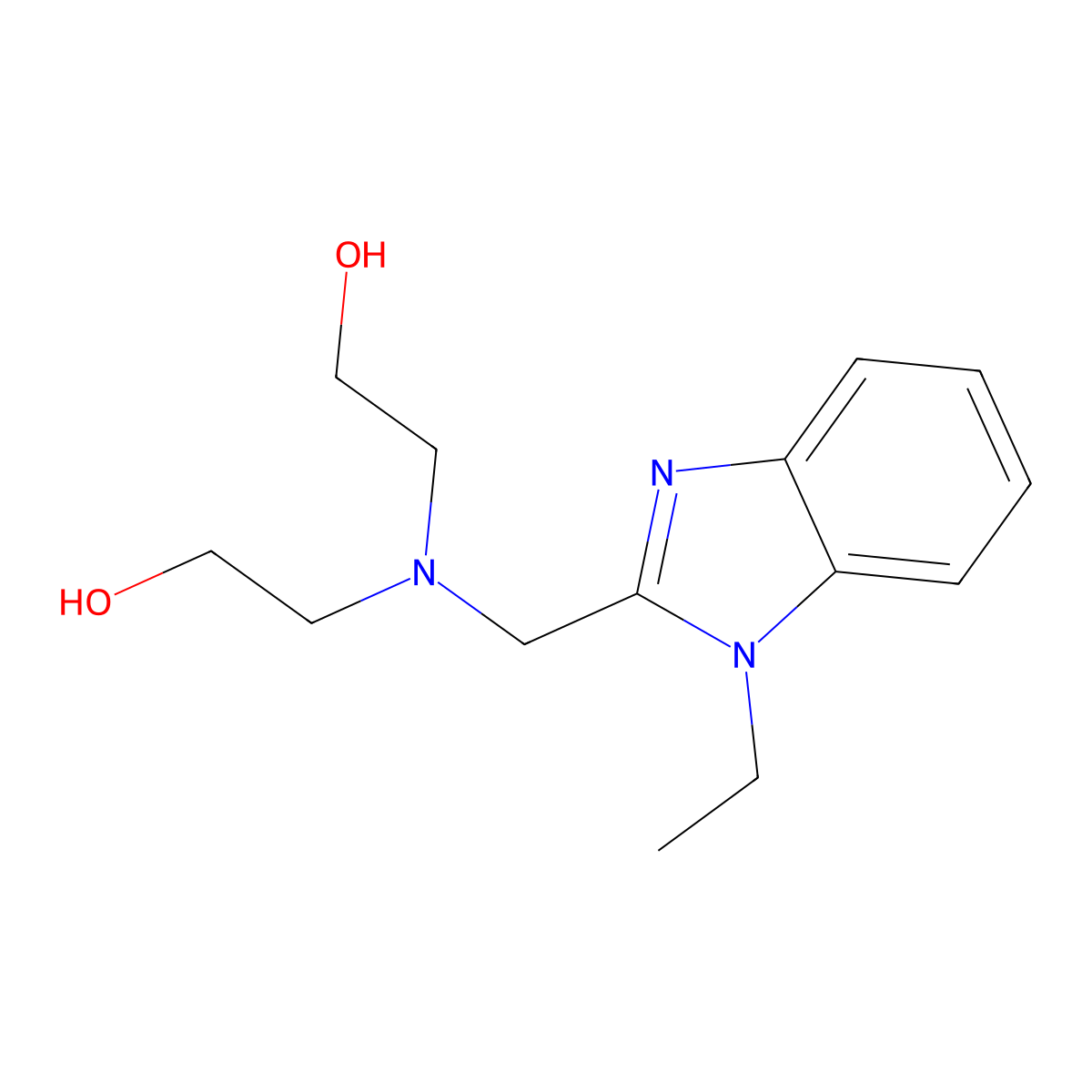 2-[(1-Ethylbenzimidazol-2-yl)methyl-(2-hydroxyethyl)amino]ethanol molecular structure, CAS 101777-83-7