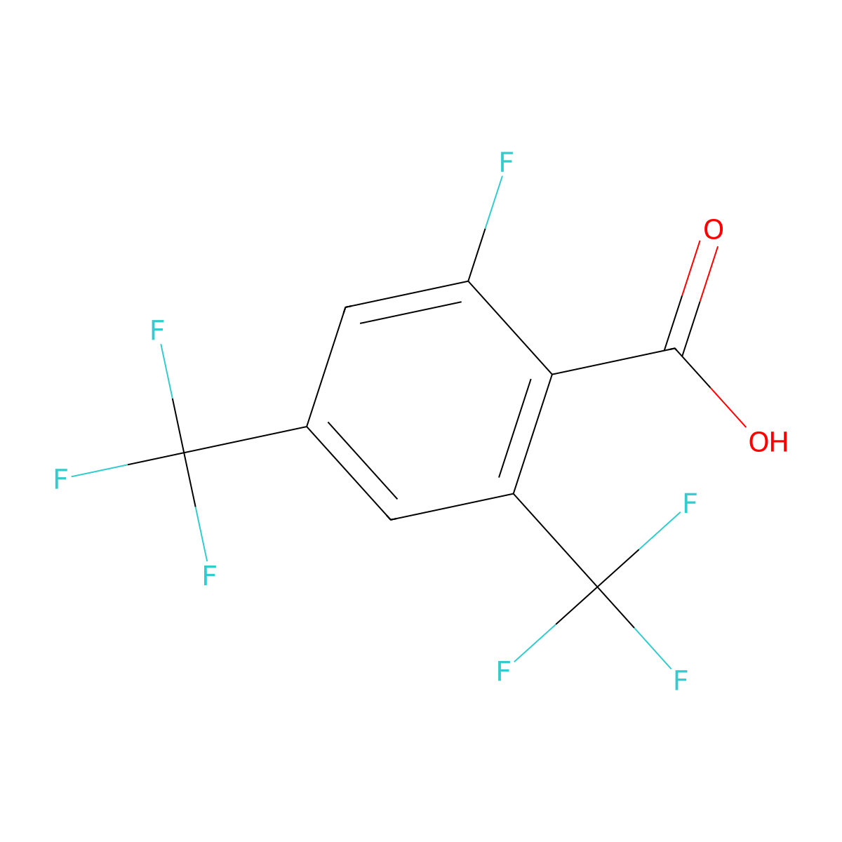 2-Fluoro-4,6-bis(trifluoromethyl)benzoic acid molecular structure, CAS 1017777-41-1