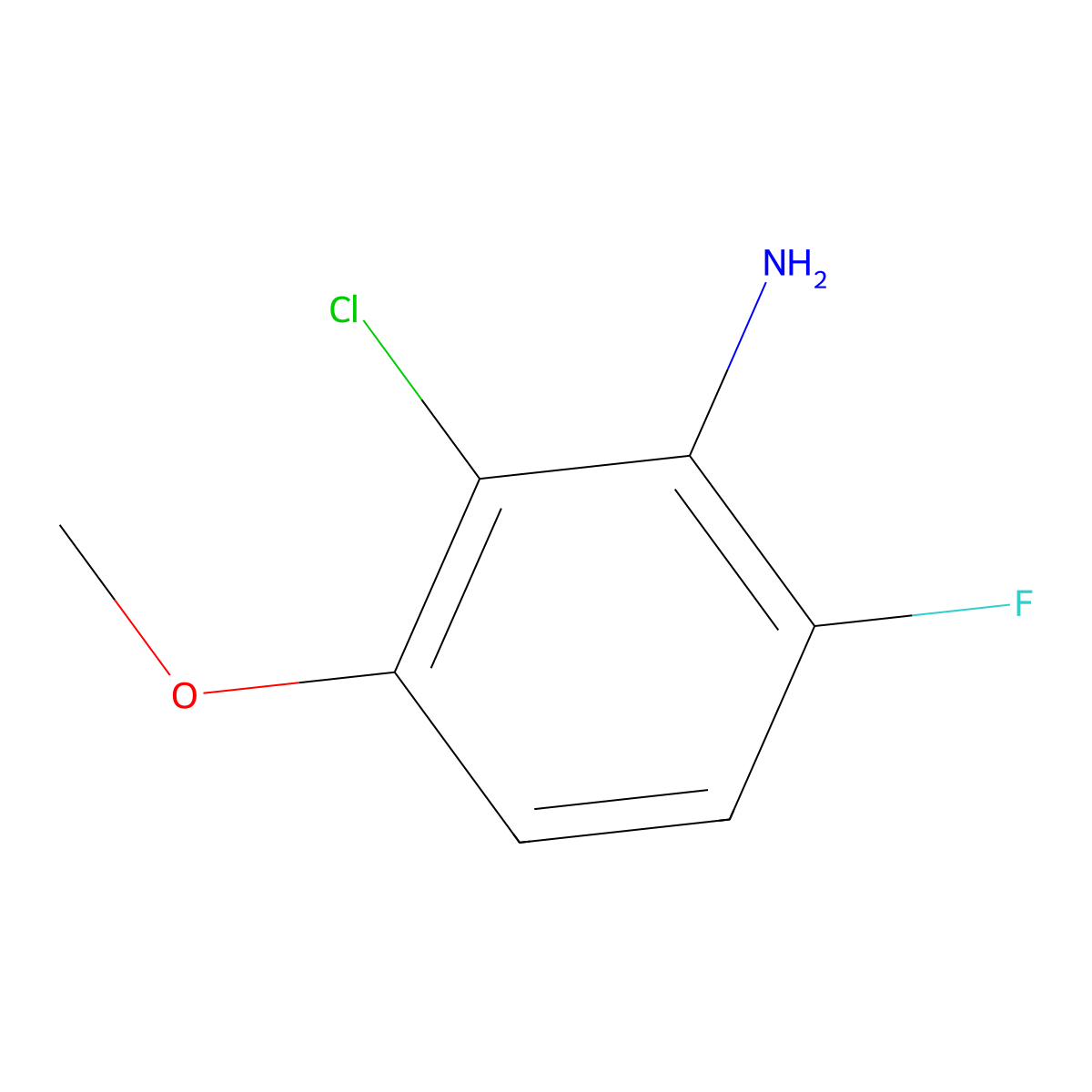 2-Chloro-6-fluoro-3-methoxyaniline molecular structure, CAS 1017777-58-0