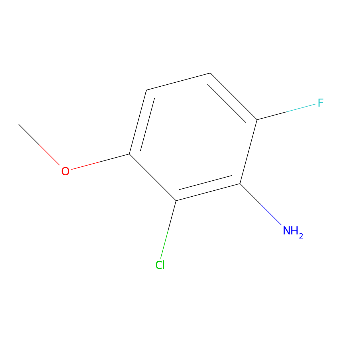 2-Chloro-6-fluoro-3-methoxyaniline molecular structure, CAS 1017777-58-0