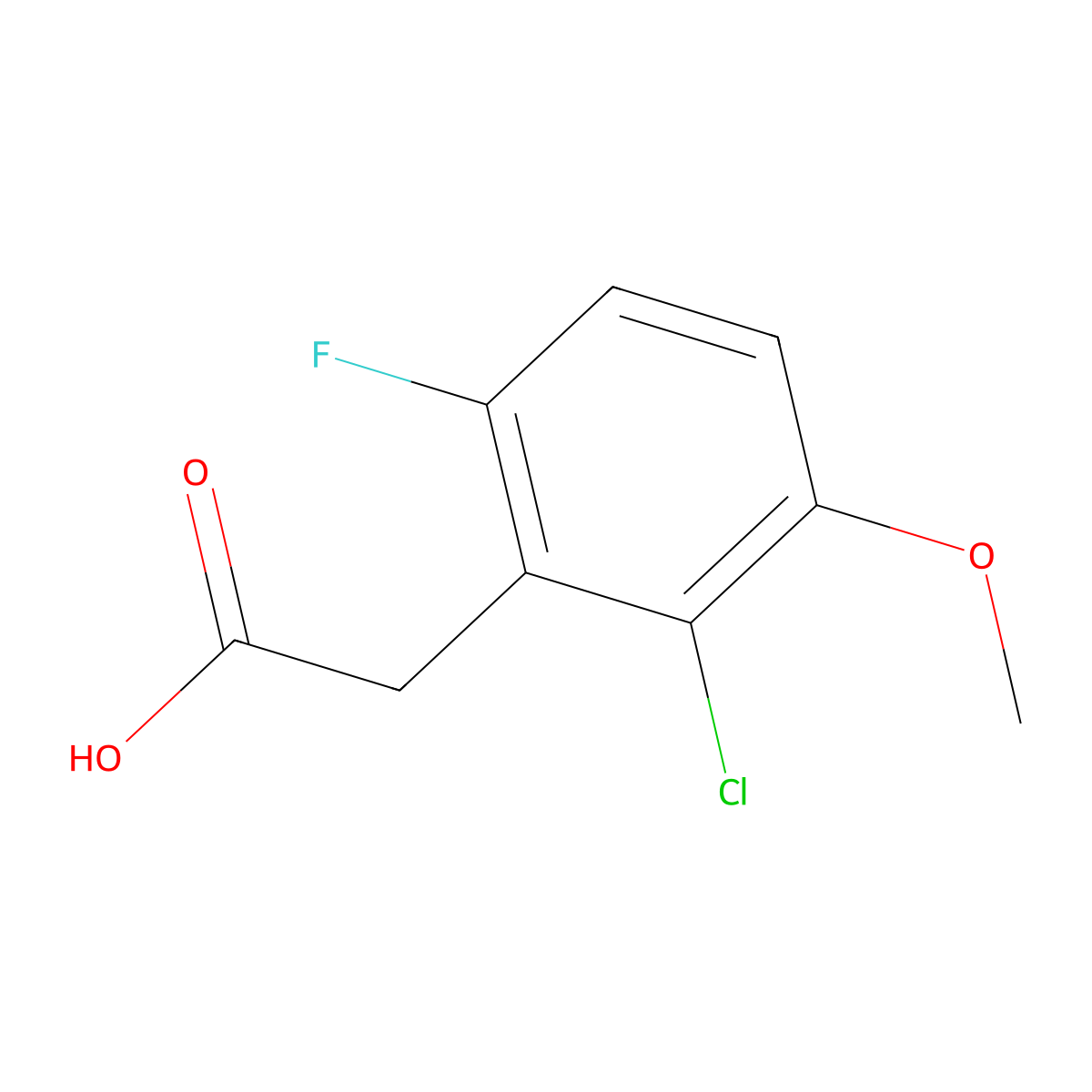 2-Chloro-6-fluoro-3-methoxyphenylacetic acid molecular structure, CAS 1017777-68-2
