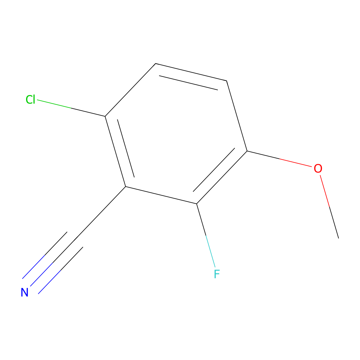 6-Chloro-2-fluoro-3-methoxybenzonitrile molecular structure, CAS 1017777-72-8