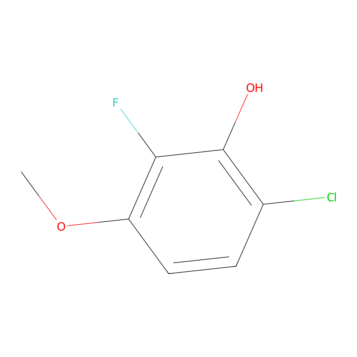 6-Chloro-2-fluoro-3-methoxyphenol molecular structure, CAS 1017777-74-0